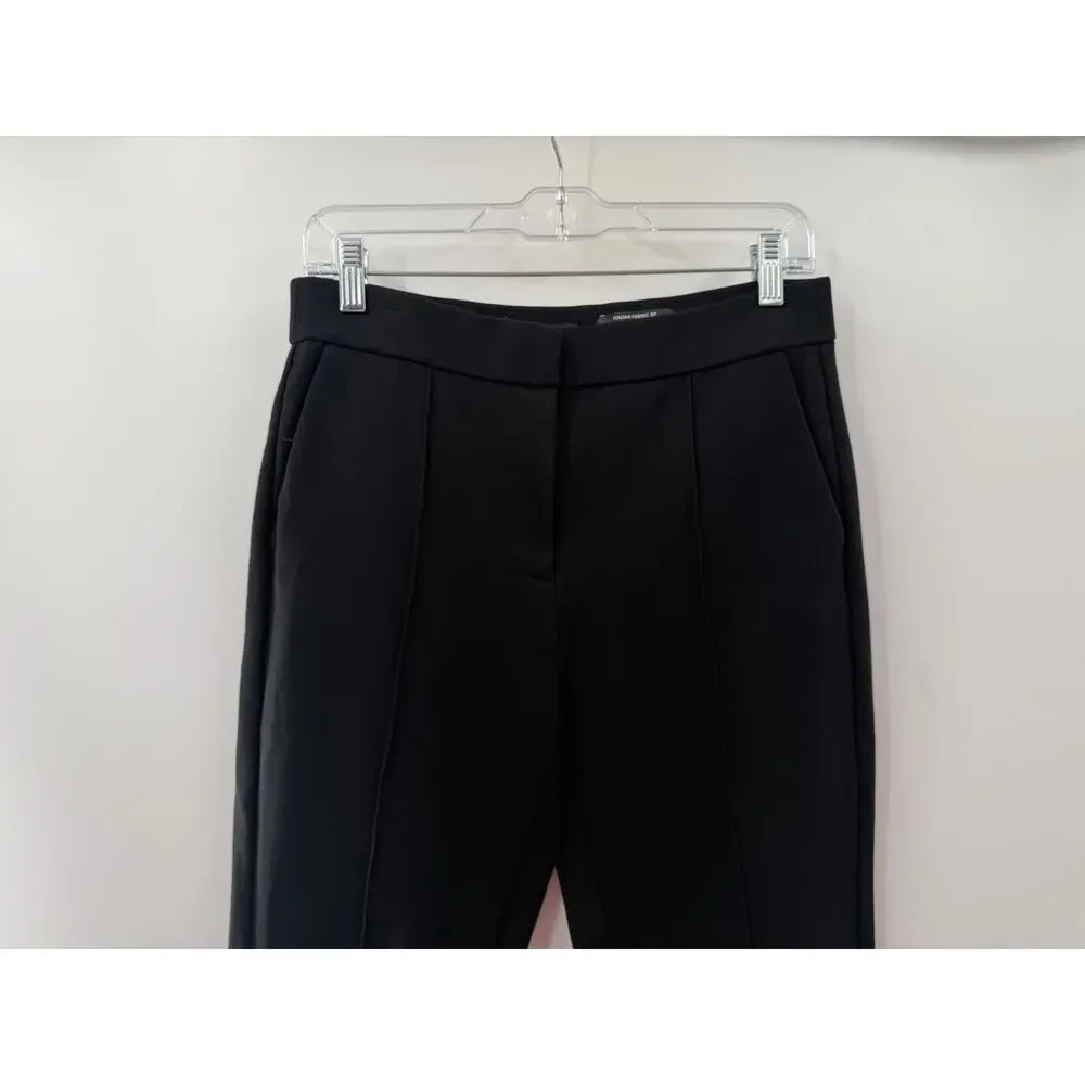 J.Crew Women’s Black Pleated Cropped Flare Trouser Pants Italian Fabric Size 10